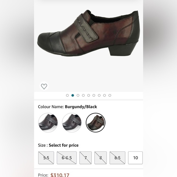 Remonte MaryJane Shoe -Genuine Leather-Wine-Black  Comfort Tech-Sz 39-8.5 -NEW☀️ - Picture 15 of 16